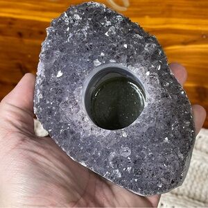 Discounted Amethyst crystal cluster candle holder